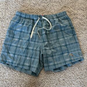Tracksmith Men’s Large Blue Checkered Run Cannonball Run Shorts